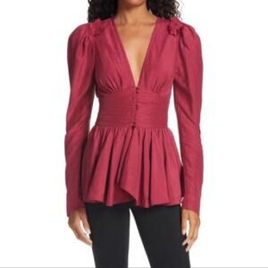 Aje Deep Red Blouse